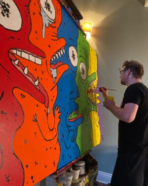 Justin Roiland Instagram - Gallery coming up. Finishing two pieces. Haven’t painted in awhile