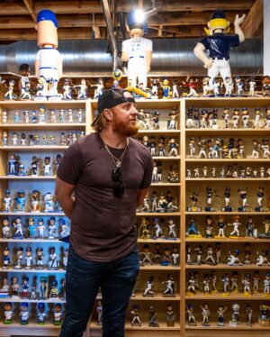 Justin Turner Instagram - Did You Know? Milwaukee is home to the National Bobblehead Hall of Fame and Museum - the largest bobblehead collection in the world with over 10,000! We explored the HOF with JT and found some friends along the way 😁