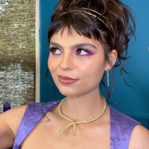 Jy Prishkulnik Instagram - Manic pixie dream vibes hit🎆What a surreal honor to be nominated with the rest of the @monsterhigh cast for Favorite Movie at the 2023 @kidschoiceawards !!!! 

I will never forget this purple n orange evening💜🧡

Thank you to my incredible team to whom I owe so much @symingtontalentmanagement @cesdtalent @characterstalentagency @throughthelooking.glass @pedro_tapia___ @agentmelissabb

And to my fairy godparents 
@makeup_by_jessicarobertson 💋 @hairbaeraul 💇🏻‍♀️

#monsterhigh #kidschoiceawards #redcarpet #cleodenile #nickelodeon #paramountplus