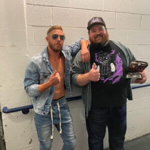 K. Trevor Wilson Instagram - Hanging with the @aew All-Atlantic Champion and occasional lava avoider @orangecassidy #aew #rampage #allelitewrestling #letterkenny