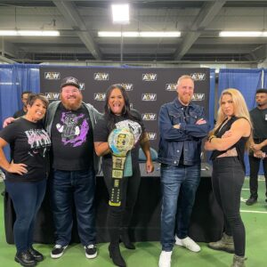 K. Trevor Wilson Instagram - Thanks to @Jazwares for having me out to the first Rampage in Canada, can’t wait to get home and recreate it in my rec room with my @aewbyjazwares figures. #AEW #ad #JazwaresPartner