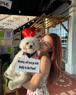 KD Estrada Instagram - promposal   cooking   dog   prettiest date in the world = happiness 🤍

see you at the prom 👑.