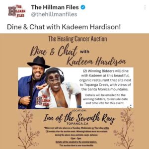 Kadeem Hardison Instagram - 🚨 New Auction Items Added! 
● 4 days left to place your bid! 
●Click the link in the Bio to place your bid! 
● If you are unable to bid, you can still support by making a donation! 
● Slide #2 is extra special 🥰
#HealingCancerAuction

shout out to @akliasjewelry 🖤

#thehillmanfiles 
#adifferentworld 
#dwaynewayne 
#kadeemhardison