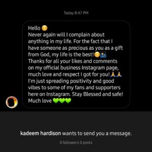 Kadeem Hardison Instagram - BEWARE THE ALTER EGO! 
i’ve always prefered Batman over Superman. However, this dialogue spoke to me. Tarrantino writes some cold blooded shit, dont he? so now that i have a weak, insecure, cowardly alter ego runnin round these IG streets and @instagram seems to be ok with it, know that i will never ask u for money, i will never call u “honey” and i dont do green hearts..thats kryptonite. and i am superman.😂😂😂 
shoutout to @wwethebigshow @randys_savage , my cousin boxy and all the other Supermans who tried to put me up on game while i was  chilin in the Batcave🦇😉
i love u all, all we got is us🖤
clip borrowed from @madciphastv