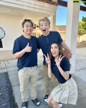 Kaido Lee Roberts Instagram - Playing a student on a Zhong video. It was so much fun hanging out in a real school with other kids. I am home schooled and I’ve never gone to a real school. Thanks Zhong, Kat, and Jarad for the awesome day on set! Zhong and his crew were hilarious! @zhong @katrinabuno @thejakerona @realdealmada  #atschool #bully #kaido #mikey #onset #kidvideos look @sassyserenity2010