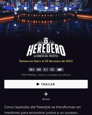 Kaiser Instagram - A días del estreno de #ElHeredero trailer ya disponible solo por @starplusla 🌎