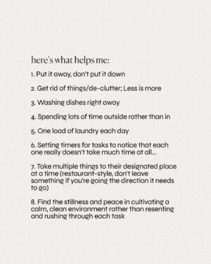 Kaitlyn Sapp Instagram - There is so much research around the psychological benefits of a clean space. Just the mere act of tidying up makes all of us feeel different & I’ve seen this advice time and time again and thought… I’m a much better, happier, more peaceful and present mother when I do the exact opposite.

I included my mindset shift and things that genuinely help me in hopes that they’ll help someone else too, but as always would love to know what brings more peace into your daily life when it comes to this in the comments so we can all grow together. 🙏🏼