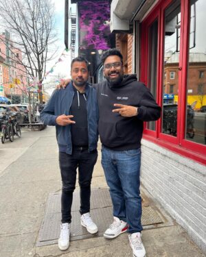 Kal Penn Instagram - MSG, kothli, &  kaacho papad - paako papad nee vaath.  Amazing to have @instafunny_manan @vidya_mdesai in NYC!
