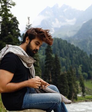 Kalyaan Dhev Instagram - When wind decides to give me a new hairstyle 😉

#JammuKashmir