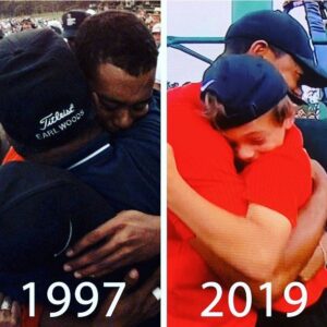 Kandra King Instagram - #MondayMotivation Don’t let men define you. They all said Tiger was finished. God defines our purpose. 😇🙏 It’s been 22 years since his last #GreenJacket Last Major Win was in 2005.  His son Charley was there to hug, just as his dad was there in 1997. #HappyTears #CongratulationsTiger! @TheMasters #Masters #TigerWoods #History #MastersSunday @TigerWoods 😢👏⛳️🤸‍♀️🥰