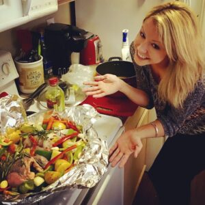 Kara Eberle Instagram - First Thanksgiving meal by Chef Kara! Cornish game hens were delish 😊