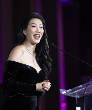 Kara Wang Instagram - to another incredible year of emCeeing @asiasocietyla Entertainment Gamechanger Awards 🥂always an inspiring evening celebrating excellent individuals and projects in our community ❤️ 

thank you to @katie_soo @janetyangofficial @anjaliksharan and the team for having me- this ASSCMVP is very proud to represent 🥹

MUA: @annyk.makeup 
Hair: James Dunham
Carpet photos: @sthanlee 

#asiasociety #ASSC #gamechangerawards #entertainmentsummit