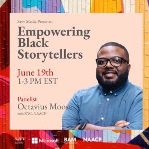 Karama Horne Instagram - MONDAY 6/19 from 1-3 PM EST! Join me for a special #Juneteenth panel discussion on Empowering Black Storytellers in media. I'm honored to host this amazing panel at @Microsoft Garage hosted by @savvmedia. The event will also be streamed vritually through #MicrosoftTeams. Be part of this celebration, and let's create change in the media landscape together! LINK IN BIO FOR TICKETS! #JuneteenthCelebration #SavvMedia #Microsoft #BAMMicrosoft #NAACP #media #storytelling #culture

Microsoft Teams Link (Virtual)
https://lnkd.in/exUiqM6E

Host & Panelists
@theblerdgurl - Culture Journalist, Producer and Podcaster - Host
@chrislikestodostuff - Founder, Savv Media Urbanime
@true_fiktion Founder, TrueFiktion
@lymarimedia Co-Founders, Lymari Media
@rainbowmekids Founder, RainbowMe Incorporated
@octaviusmoore TechNYC , @NAACP
@__kaylac - Entertainment News Producer
@okematmoore Actor, EMMY nominated Producer
@epatric TV Writer/Show Runner, @BET