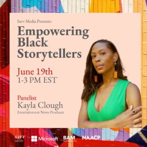 Karama Horne Instagram - MONDAY 6/19 from 1-3 PM EST! Join me for a special #Juneteenth panel discussion on Empowering Black Storytellers in media. I'm honored to host this amazing panel at @Microsoft Garage hosted by @savvmedia. The event will also be streamed vritually through #MicrosoftTeams. Be part of this celebration, and let's create change in the media landscape together! LINK IN BIO FOR TICKETS! #JuneteenthCelebration #SavvMedia #Microsoft #BAMMicrosoft #NAACP #media #storytelling #culture

Microsoft Teams Link (Virtual)
https://lnkd.in/exUiqM6E

Host & Panelists
@theblerdgurl - Culture Journalist, Producer and Podcaster - Host
@chrislikestodostuff - Founder, Savv Media Urbanime
@true_fiktion Founder, TrueFiktion
@lymarimedia Co-Founders, Lymari Media
@rainbowmekids Founder, RainbowMe Incorporated
@octaviusmoore TechNYC , @NAACP
@__kaylac - Entertainment News Producer
@okematmoore Actor, EMMY nominated Producer
@epatric TV Writer/Show Runner, @BET