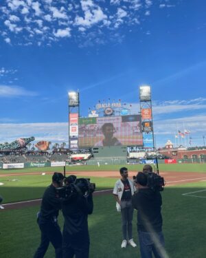 Karan Soni Instagram - @sfgiants thank you for having us for your @marvel night and for this dreamy custom jersey!! ⚾️🏟️🧢