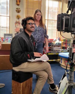 Karan Soni Instagram - Was lucky enough to direct tonight’s episode of @abbottelemabc on @abcnetwork 😊😊 This crew was so welcoming and warm to me and helped me so much with my second go around behind the camera. Forever grateful to @quintab for opening this door and welcoming me into her warm joyous show!! In awe of the amount of work this woman does on a daily basis to make this show happen, and with so much grace and style. The last slide is me on the last day of the shoot on 4 hours of sleep for two weeks straight cause I was so anxious about fucking this up! Fun!! Watch tonight on @abcnetwork or next day on @hulu