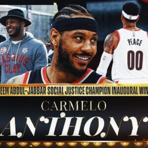 Kareem Abdul-Jabbar Instagram - It’s my pleasure to announce @carmeloanthony as the Inaugural Recipient of the @nba #SocialJusticeChampion Award.

I know how Carmelo feels because I too have received a lot of awards in my life…but this one just seems so meaningful to all of us. 

Thank you to the @nba for doing this to help establish the next generation of Social Justice Champions!