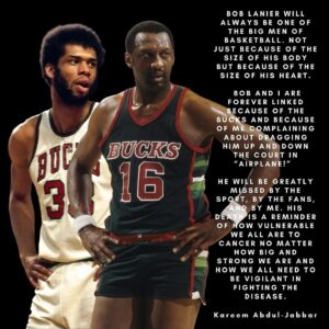 Kareem Abdul-Jabbar Instagram - R.I.P. to my dear friend Bob Lanier and my deepest  condolences to his family
