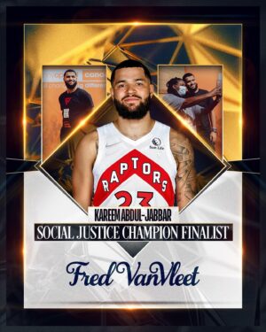 Kareem Abdul-Jabbar Instagram - A finalist for the @kareemabduljabbar_33 #SocialJusticeChampion award… @fredvanvleet of the @raptors!

The five finalists represent the year’s most impactful social justice advocates who are continuing NBA players’ decades-long tradition of activism.