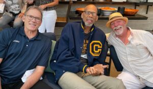 Kareem Abdul-Jabbar Instagram - Great to share this historic moment for @bucks @giannis_an34 in Game 6 of the 2021 @nba Finals with @garyvitti & Kurt Rambis. #BucksInSix