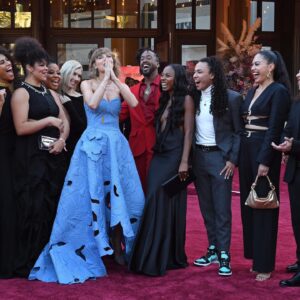 Karina DePiano Instagram - Eras Tour Movie Premiere!!!!!!!!!!!!! I am still speechless and in awe of this beautiful night. Watching ourselves on the big screen electrified my whole being ⚡️I am so grateful for this team, for @taylorswift. Magic. Love you all. Thank you. 

And getting to watch alongside Casey @botanicalsound was just 🥰🤌🏽🥹💕