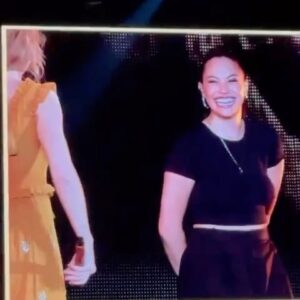 Karina DePiano Instagram - IT’S ME! HI!✨ Grateful. Energized. Happy. Such a surreal moment of the show. 

🎥: @_karialei_

#tstheerastour #taylorswift #piano #keys #band