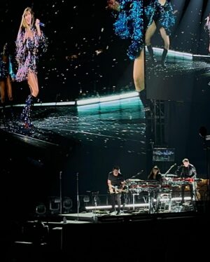 Karina DePiano Instagram - It’s finally here. I am so honored to be playing keys for Taylor Swift on the Eras Tour. It’s been a long time coming, and it’s sweeter than ever. First show last night in Glendale, AZ was ELECTRIC. Surreal. Speechless. ✨

Big thank you to MD extraordinaire @davidcook88, the band and crew, and our fearless leader @taylorswift for welcoming me with open arms. Let’s DO THIS THING! 💎