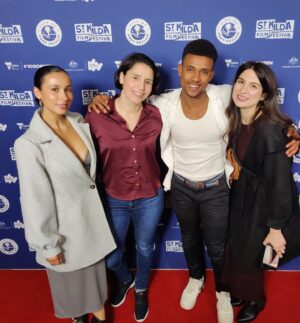 Karina Sorelli Instagram - Surround yourself with beautiful like-minded people who inspire you every day to be and do better and to reach for higher goals & dreams... like these beautiful souls right there 🙌💜
In order of appearance from left to right 😉 
@merloalessandra 🖤 
@rasamuel_ 💛 
@_sarah.nicolazzo ❤️ 
at the @stkildafilmfest 
. .
#photooftheday #melbourne #beautiful #family #actorslife #filmmaking #creatives #art #risingstar #followforfollowback #nofilter #instagood