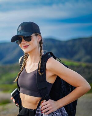 Karissa Lee Staples Instagram - Rucking: walking or hiking a set distance while carrying a weight on your back. It boosts strength, stamina and power. Also may cause strange looks from people in LA. 💪🏻🏔️🥾