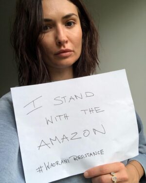 Karolina Wydra Instagram - I stand with the Waorani. Solving our climate crisis means keeping the oil in the ground!

Join me! Share your selfie and sign the Wao’s letter to protect 1/2 million acres rainforest from oil drilling. @AmazonFrontlines: link in bio

#WaoraniResistance