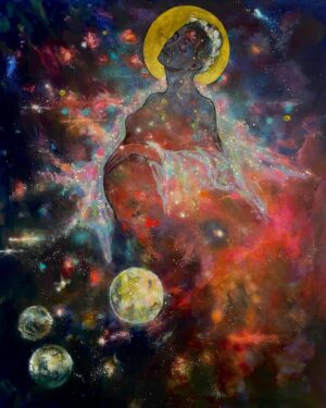 Katariina Souri Instagram - Mother Universe, 144 x 175 cm
Oil on Canvas

Astraalimeno jatkuu 😊 En tätä kyllä yhdessä päivässä maalannut 🤩 Viimeistelin vaan.

#art #contemporaryart #taide #kuvataide #nykytaide @katariina.souri