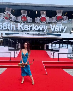 Kateřina Janečková Instagram - KVIFF photo/video dump so far📸💃🎷😀
Makeup @licirna____organics 
Dress @a_la_perle