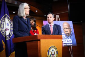 Katherine Clark Instagram - Nothing is more sacred to a democracy than equal access to the ballot box.

We cannot allow MAGA extremism to continue uprooting the achievements of John Lewis and the extraordinary freedom fighters who marched alongside him.

@HouseDemocrats will not allow their legacy to go undefended, and we will not rest until the John R. Lewis Voting Rights Advancement Act is the law of the land.