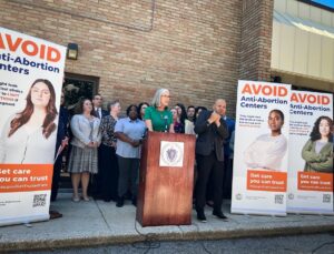 Katherine Clark Instagram - Anti-abortion extremists aren’t just banning health care. They’re spreading disinformation — one patient at a time.
 
Today, I joined the Healey-Driscoll Administration to launch an awareness campaign shining a light on these fake clinics that endanger women everywhere.