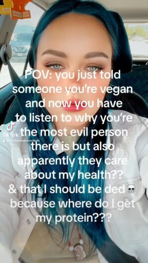 Katherine Ramdeen Instagram - I’m just a sexy #vegan baby 🥺🥺🥺❤️☺️ #veganism  #pretty #bluehair #katramdeen