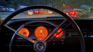 Katherine Ramdeen Instagram - I fucking LOVE making #movies!!! #Grateful to have spent last night working with so many passionate people to make some magic happen! 🎬

And yes, your girl 💅🏻 was behind the wheel of this beautiful 1964 Blue Ford Fairlaine 💙 

@warrendeanfulton @clintthecollector #horror #shortfilm 😈