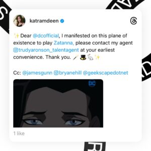 Katherine Ramdeen Instagram - ✨🪄Do you think I would make a good #Zatanna? 🐇
Let me know in the comments below ⬇️