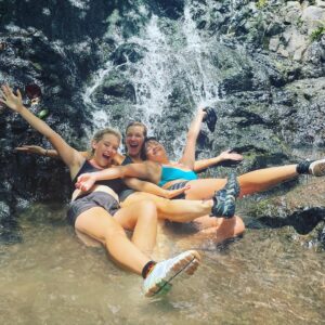 Kathleen Rose Perkins Instagram - Three ladies in a waterfall @peytonelizabethlee @itsemmameisel #likekefalls