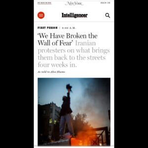 Kathreen Khavari Instagram - In their own words. From Iranians on the ground risking their lives every day. I’m posting these highlights because they’re important. 

Check out the link whole NY mag article in my stories. https://nymag.com/intelligencer/2022/10/iranian-protesters-in-their-own-words.html #mahsaamini #jhinaamini #مهسا_امینی