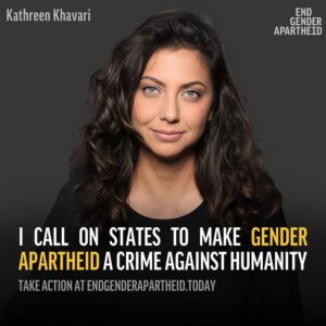 Kathreen Khavari Instagram - I joined international jurists and human rights defenders in signing onto a joint letter and underlying legal brief urging States to include the crime of gender apartheid in the draft crimes against humanity (CAH) treaty. 
 
Women and girls who live under the Taliban in Afghanistan and the Islamic Republic in Iran are battling extreme, institutionalized and systematized gender-based oppression and domination. This treatment has a name: gender apartheid. 
 
The UN General Assembly’s Sixth Committee (Legal) is scheduled to debate the proposed CAH treaty in October. Member States have the choice to recognize the CAH of gender apartheid in the treaty. Codifying this crime will provide the international community with the necessary tools to mobilize against apartheid regimes and hold perpetrators of gender apartheid accountable.  
 
We can’t miss this chance to make gender apartheid a crime recognized under international law.  

#EndGenderApartheid