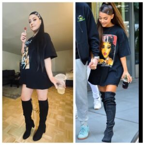 Kathryn Burns Instagram - Ariana Venti…get it. 

Makeup by @trulyyoors
Lewk from @thesanteealley 
 
#arianagrande #halloween2021