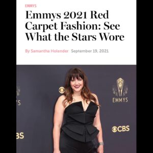 Kathryn Burns Instagram - Getty image or it didn’t happen.  Oh, and if the internet calls you a “star” then it must be true, because it never lies…the internet that is. #emmys #televisionacademy 

Stylist @stylismms 
Dress @martinpgrant corset paired with a custom silk skirt 
Hair/Makeup @lambpants 
Jewelry @xivkarats thanks to @hlb323 
Nails @jennpaintt 
Shoes @alexanderwangny 
Bag is a vintage find from decades ago 
Photo @richfury