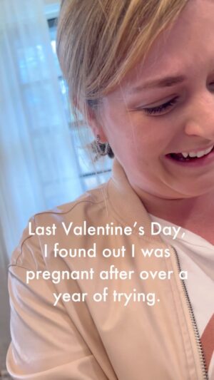 Katie Carpenter Instagram - It’s been a year since we found out about our little miracle baby. It was you. 🫶🏻 Happy Valentine’s Day, my love! 💕 #valentines #miraclebaby #pregnancyannouncement #cutebaby #threemonthsold #oneyearago
