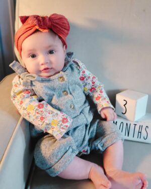 Katie Carpenter Instagram - 3 months. 💖

Time has sped up and slowed down all at once. Looking back at photos, you already look so different. You were a little stranger!

And now everyday, we get to know you even more. 

💛 You like to wake up from naps smiling. ☺️
💛 When you REALLY smile with a wide open mouth and shiny eyes, mom calls it ✨“sparkling.”✨
💛 You’ve gotten so many dog kisses from Ryder that you’re practically used to it. 🐾
💛 You love meeting new friends and any outside time. 🍃
💛 Blowing bubbles is your current favorite pastime, along with exploring your voice! 🫧
💛 You’ve gotten really good putting yourself to sleep for naps. 💤
💛 You’ve started to grabbing with those tiny little fists! 👶🏼
💛 Tummy time has gotten easier and you LOVE staring at the singing owl Nana Nancy gave you. 🦉

We’re so lucky to have our little angel baby. 💛