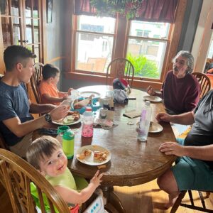 Katie Carpenter Instagram - The grandparents   the grandchildren (and me, lol!!) 🥰

I love that first photo. Spending time surrounded by my giggling, playing and screaming nieces and nephews made me so excited for what’s to come. 

My mother-in-law and sisters-in-law did an amazing job planning our “Parents to Bee” shower up in Olean, NY. 🐝 Loved the personal touch of the childhood photos of Kevin and I! It was also a family reunion so we got to see a ton of family and Kevin’s parents’ friends (who are basically family!)

We parked the RV on Kevin’s grandpa’s lot overlooking the tiny city, which is one of the best views you can get. 

One of my favorite memories was when we told my 3 year-old nephew, Bear, that I was going to have a baby. He said “I don’t know where your baby is.” I said, “it’s right here, in my tummy. See how round it is?” And he said, “no you’re just full.” Kids!!! 😆

We’re feeling very blessed to be showered by both of our families as we prep for our journey into parenthood. 🤗

#babyshowerinspo #babyshowerlook #pinkblushmaternity #babyshower #babyshowerdecor #babybump #parentstobee #olean #coedshower