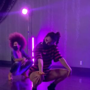 Katrina Rosita Instagram - You can’t see it, but I’m having a lot of fun under the mask. Nothing like twerking to a throwback 👏🏼👏🏼

Happy Birthday @melissaabee ! Thank you for always being so welcoming   for sharing your confident energy with us on your day. Been loving these #baddielanguage nights 💥🔫🧨

Choreography: @melissaabee 
Song: Say Aah @treysongz @myfabolouslife 

#heelsdance #filipina #heelschoreography