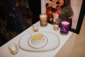 Kausar Mohammed Instagram - The Mesa-Gustin family came to the Mohammed home with gifts and baskets and asked for each other's daughters hands in marriage! Thank god everyone said yes! Favorite part of the Meetha-Muh? The pista milk (pistachio milk). 🫖Our Nurbibi Nanny made it with all the blessings. There was henna for the family and yes, Amalia’s shoes were stolen by the other side and only returned after a long negotiation (that included not just money, but a promise for both brides to get better at Urdu). Catch us in a year and find out! 🌀🧿💙

The next day was our civil ceremony was held with immediate family in our own little way… can’t wait to share. ☺️

📷: @lovekemedia