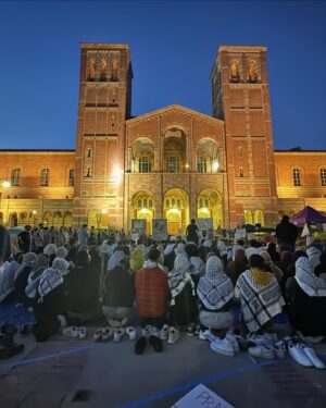 Kausar Mohammed Instagram - This past Friday, @amaliamegusta and I went to our alma mater to support the encampment. I have never been prouder of my UCLA. I kept tearing up because of the beauty of the space, the community care in action, and seeing people pray together at a protest. It was PEACEFUL and moving. Then, later in the weekend, counter protestors showed up on campus to  defend Isr**l’s genocide of 🍉 People, and have been harassing, attacking, and harming students. Last night, they lit fireworks into the students encampment and attacked them with bear spray (slide 6). And somehow, in some way, our media and politicians are calling our students —  who ALL OVER THE WORLD, are standing up for Palestine — calling them “terrorists”. Whats it gonna take to STOP THE GENOCIDE and hold perpetuators of violence  accountable, here -- and abroad? Sending strength and solidarity to our students all over the word, we are with you. 

Follow and check out @sjpatucla @ucladivest for ways to support the students. 
Ty @amaliamegusta for pics