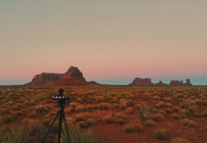 Kayla Briët Instagram - majestic tsé bii' nidzisgaii at dusk. 10.29.17 <   @cargarphoto and me hiding underneath in lil' frybread's blindspot. 👁 lil fry is our camera rig's name and is our new 16-eyed friend >  #googleJump #vr #waysofknowing @bombshelltoe @___lvly___ @drzzl