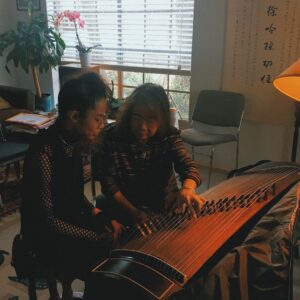 Kayla Briët Instagram - many warm feelings from today’s visit to Ms. Shao here in austin 🌼 Ms. Shao is originally from Guangdong, China and has been playing guzheng since childhood, learning from Master Xu Disheng. her traditional music has taken her to many countries all around the world and in Austin she founded and instructs the first texas guzheng music band—a rare gem to find in texas. it is a surreal moment to hear her play for us at her home today... an honor that this is the guzheng I will be playing and caring for this weekend for my first showcase at sxsw. heart is happy🌟 📸: @ziibiwan